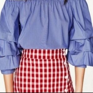 Zara peasant striped  top